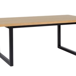 Dubový rýhovaný konferenční stolek Woodman Camden s březovou podnoží 120 x 60 cm  - Výška45 cm- Šířka 120 cm