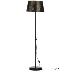 WOOOD Černo zlatá kovová stojací lampa Pumba  - Výška161 cm- Průměr 42 cm