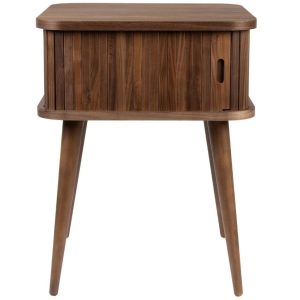 Ořechový odkládací stolek ZUIVER BARBIER 45 x 45 cm  - Výška59 cm- Šířka 45 cm