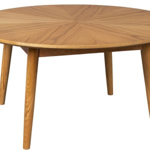 White Label Dubový konferenční stolek WLL FABIO 80 cm - Výška40 cm- Průměr 80 cm