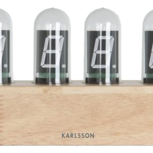 Present time Přírodní dubové stolní hodiny Alpha  - Výška11 cm- Šířka 28 cm