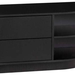 WOOOD Černý borovicový TV stolek Frederica 78 x 40 cm