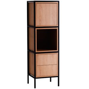 Nordic Design Skříňka Skipo 145 x 45 cm s dubovým dekorem  - Výška145 cm- Šířka 45 cm