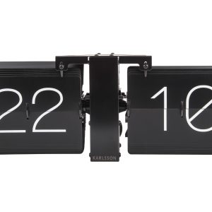 Present time Černé nástěnné hodiny Carter II  - Šířka36 cm- Hloubka 8