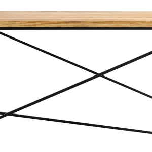 Nordic Design Přírodní masivní konferenční stolek Mountain s černou podnoží 100x60 cm  - Šířka100 cm- Hloubka 60 cm