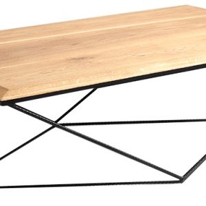 Nordic Design Přírodní konferenční stolek Deryl 140x80 cm s černou podnoží  - Výška45 cm- Šířka 140 cm