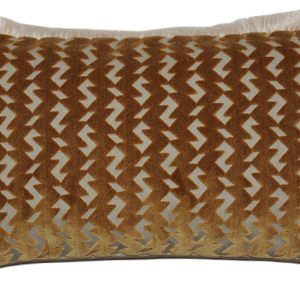 BOHOLOGY Zlatý sametový povlak na polštář Stormie 30 x 50 cm s třásněmi  - Výška30 cm- Šířka 50 cm