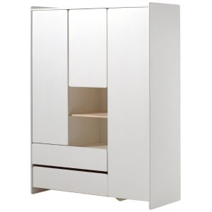 Bílá lakovaná šatní skříň Vipack Kiddy 138 x 54 cm - Výška190 cm- Šířka 137