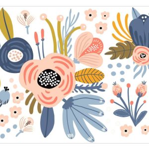 Yellow Tipi Sada samolepek na zeď Magic Flowers 90 x 150 cm  - Výška90 cm- Šířka 150 cm