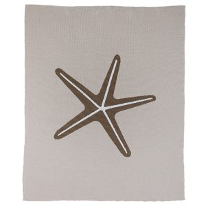 Šedá bavlněná dětská deka Quax Starfish 100 x 80 cm  - Šířka80 cm- Délka 100 cm