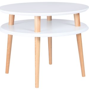 Bílý lakovaný konferenční stolek RAGABA UFO 57 cm  - Výška45 cm- Průměr 57 cm