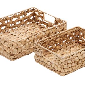 Set dvou úložných boxů z přírodních vláken Kave Home Tressa 36/27 cm - Výška9/9 cm- Šířka 36/27 cm