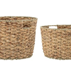 Set dvou dekorativních košů z přírodních vláken Bloomingville Rime 40/35 cm  - Průměr40/35 cm- Výška 28/22 cm