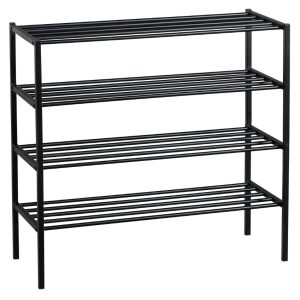 WOOOD Černý kovový botník Mahon 80 x 85 cm  - Výška80 cm- Šířka 85 cm