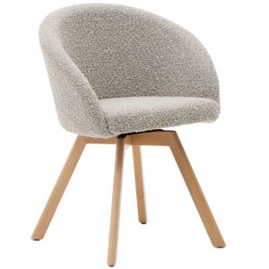 Šedá čalouněná otočná jídelní židle Kave Home Marvin - Výška77 cm- Šířka 59 cm