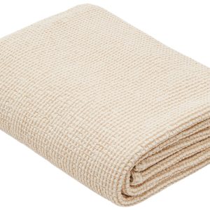 Béžový bavlněný přehoz Kave Home Senara 240 x 260 cm  - Výška260 cm- Šířka 240 cm