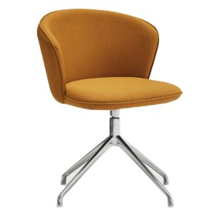 Hořčicově žlutá čalouněná konferenční židle Teulat Add - Výška77 cm- Šířka 59 cm