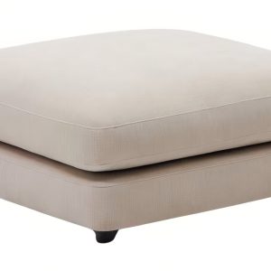 Béžová čalouněná podnožka Kave Home Gala 90 x 90 cm - Výška42 cm- Šířka 90 cm