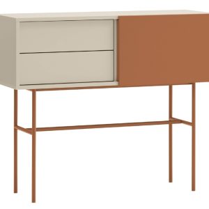 Cihlově červený lakovaný toaletní stolek Teulat Nube 110 x 35 cm - Výška90 cm- Šířka 110 cm