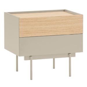 Béžový dubový noční stolek Teulat Otto 50 x 35 cm - Výška47 cm- Šířka 50 cm