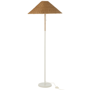 Ratanová stojací lampa J-line Roowa 154 cm  - Výška154 cm- Šířka 61 cm