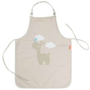 Béžová dětská zástěra Done by Deer Happy clouds  - Výška48 cm- Šířka 38 cm