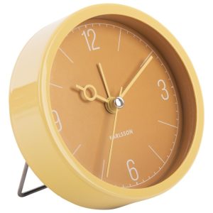 Present time Žlutý kovový budík Lentil  - Průměr9