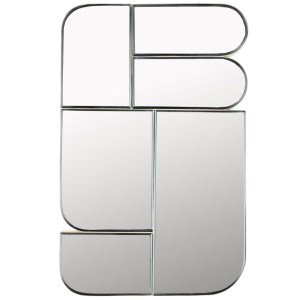 Béžové kovové závěsné zrcadlo ZUIVER GLAMOUR 70 x 45 cm - Výška70 cm- Šířka 45 cm