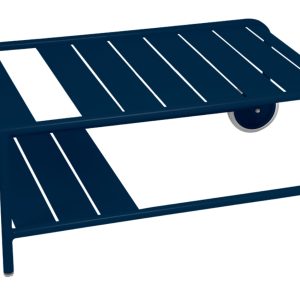 Tmavě modrý kovový zahradní konferenční stolek Fermob Luxembourg 105 x 72 cm - Výška39 cm- Šířka 105 cm