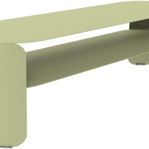 Světle zelený kovový zahradní konferenční stolek Fermob Bebop 120 x 40 cm - Výška42 cm- Šířka 120 cm