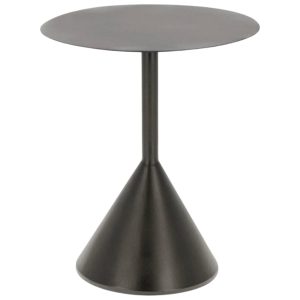 Černý kovový odkládací stolek Kave Home Yinan 48 cm - Výška55 cm- Průměr 48 cm