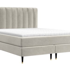 Maison de Rêve Béžová sametová postel boxspring KOBBE 180 x 200 cm - Výška58 cm- Šířka 180 cm