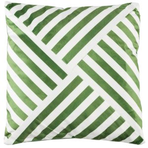 White Label Zeleno-bílý polštář WLL PEX 40 x 40 cm  - Výška40 cm- Šířka 40 cm