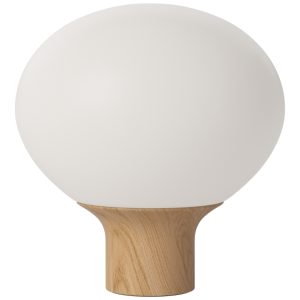 Bolia Opálově bílá skleněná stolní lampa Acorn 41 cm - Výška43 cm- Průměr 41 cm