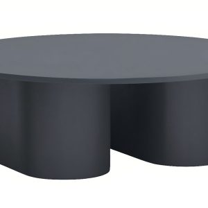 Antracitově šedý lakovaný konferenční stolek Teulat Totem 110 cm - Výška36 cm- Průměr 110 cm