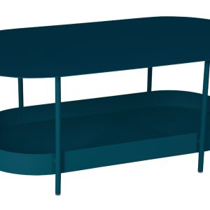 Modrý kovový zahradní konferenční stolek Fermob Salsa 113 x 58 cm - Výška46 cm- Šířka 113 cm