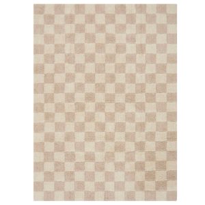 Jotex Béžový kostkovaný koberec MELA 170 x 240 cm  - Šířka170 cm- Délka 240 cm