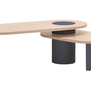 Modrý konferenční stolek Teulat Nori 120 x 85 cm  - výška42/32 cm- šířka 120 cm